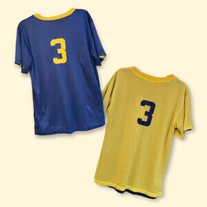 90s Y2K Blokecore Streetwear Reversible Navy Gold 3 Jersey